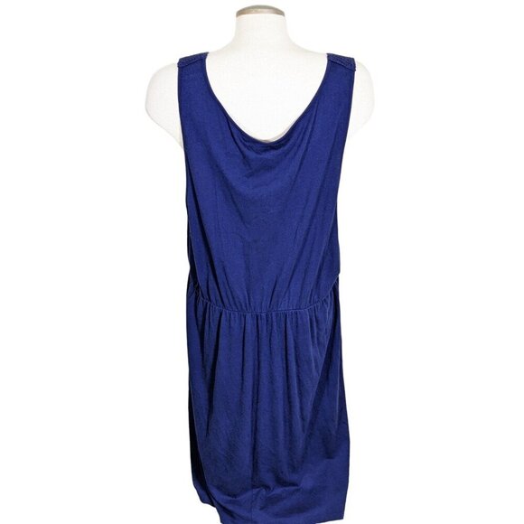 Old Navy Plus 3X Dress Blue Crochet Neckline Pocket Drawstring Goodnight Nora - Picture 4 of 8